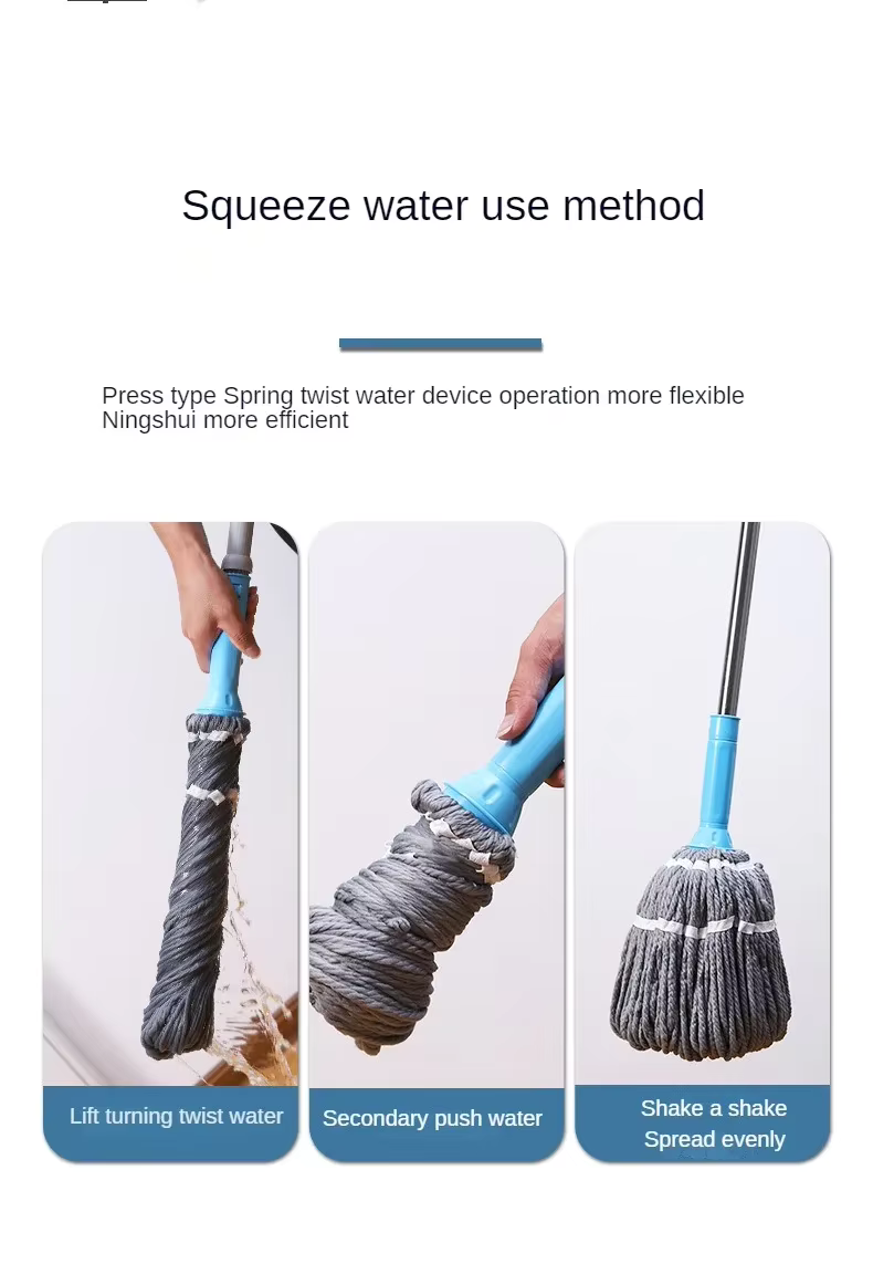 Magic Squeezing Twist Mop With Microfiber Head