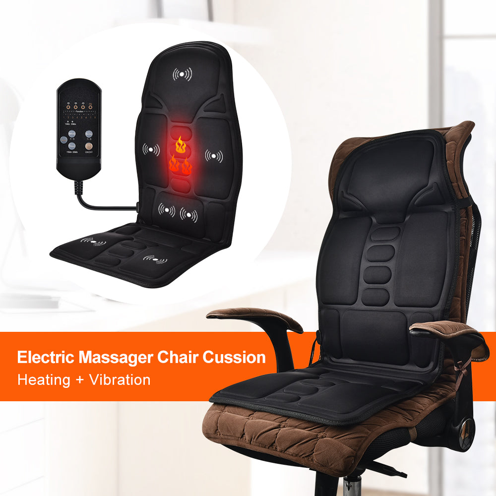 Neck & Full Back Massager, Seat Cushion, Massage Cushion With Heat and Adjustable Lumbar