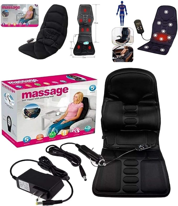 Neck & Full Back Massager, Seat Cushion, Massage Cushion With Heat and Adjustable Lumbar